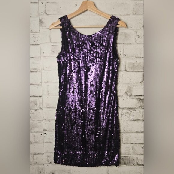 Ricki's Dresses & Skirts - Ricki’s Purple Sequin Cocktail Dress Size 6 Party Sparkle Sleeveless